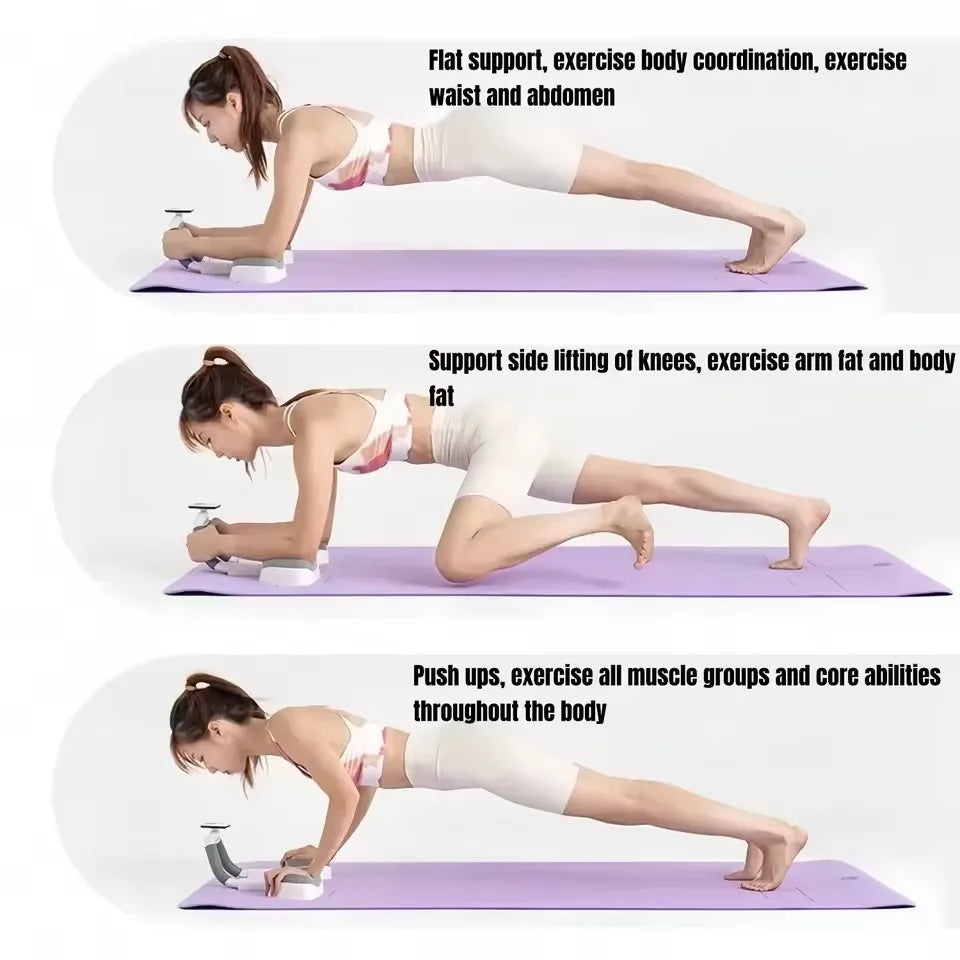 Plank Fitness Trainer Multifunctional Plank Support Training Device Home Elbow Support Abs Workout Equipment with Digital Timer