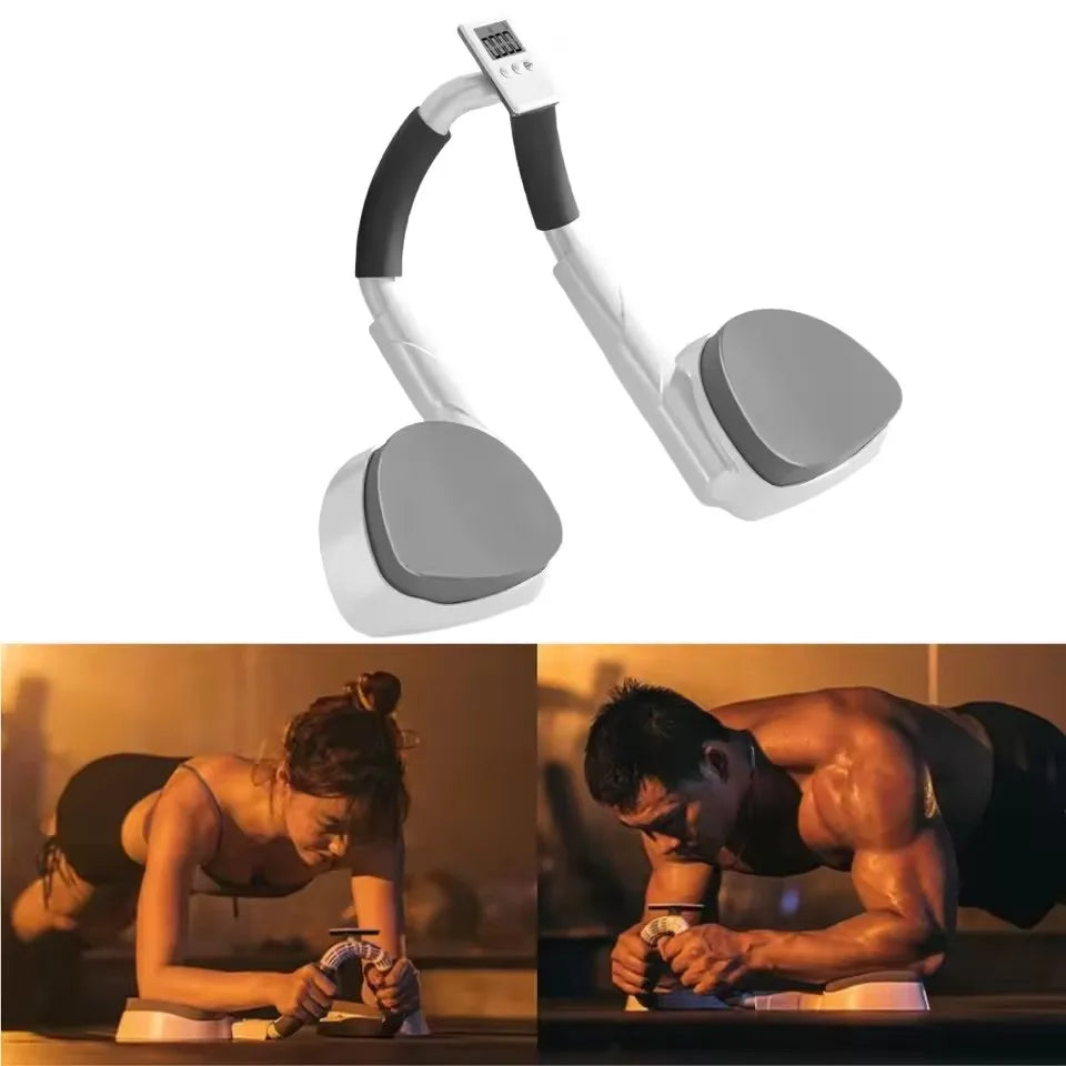 Plank Fitness Trainer Multifunctional Plank Support Training Device Home Elbow Support Abs Workout Equipment with Digital Timer